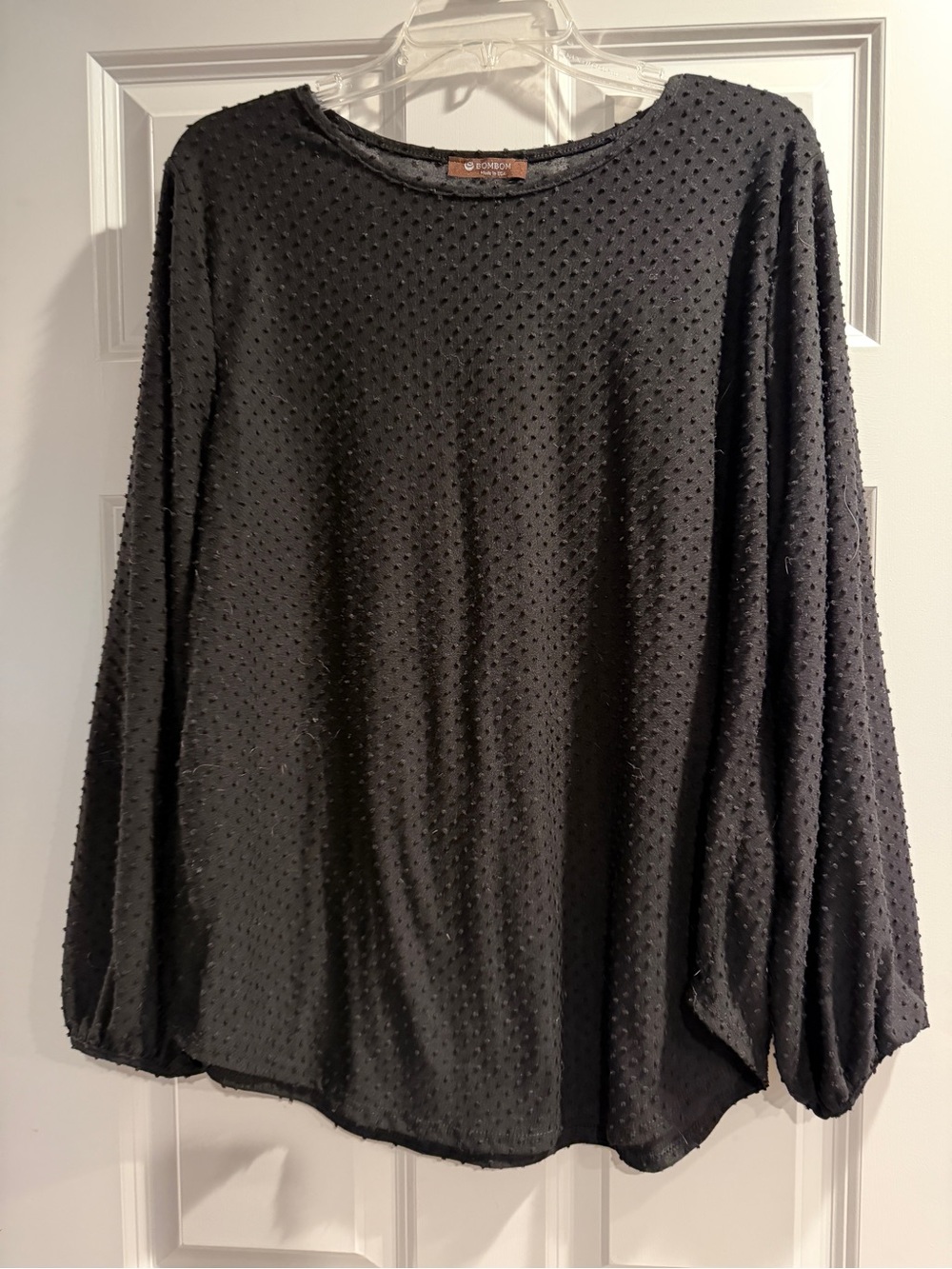 Women’s Textured Long Sleeve Black Blouse by Bombom via StitchFix